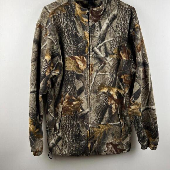 Vintage Camo fleece jacket mens M full zip Winchester camouflage y2k - Picture 1 of 7